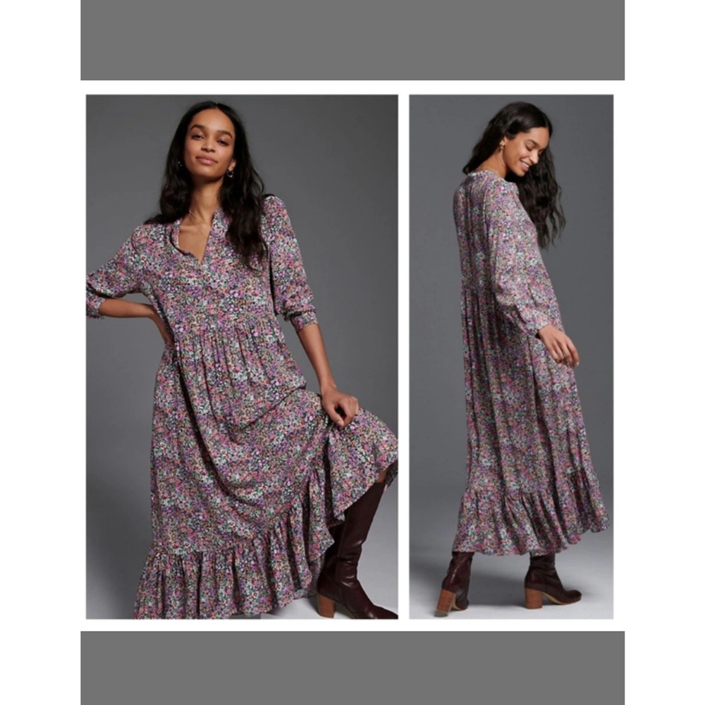 New Mare Mare x Anthropologie Lynda Womens Maxi Dress Size L P Boho Cottagecore
